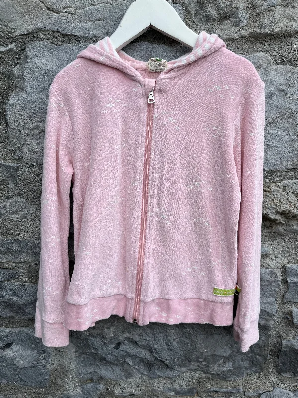 animal stripe hoodies -Pink terry hoodie   7y (122cm)