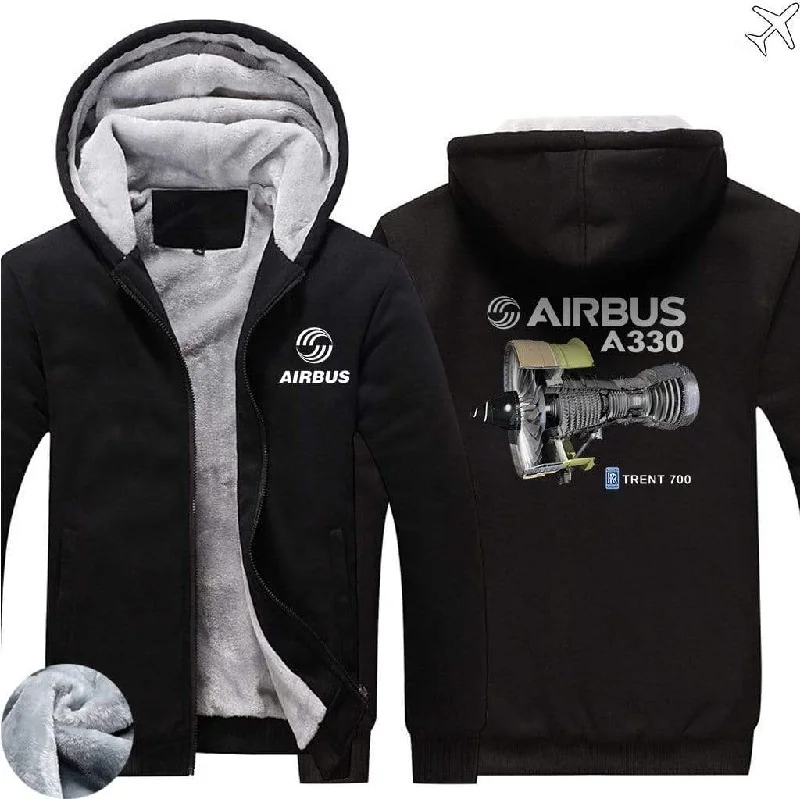 hush bold hoodies -AIRBUS A330 ZIPPER SWEATERS