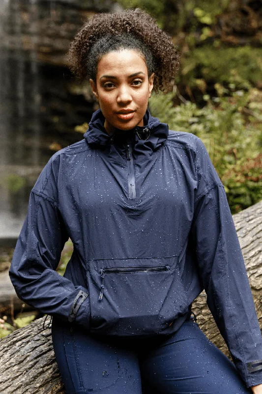 chill windbreaker jackets -The Outdoor Showerproof Popover - Midnight Blue