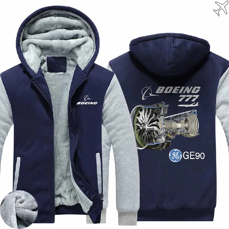 hush trend hoodies -BOEING 777 GE90 ZIPPER SWEATERS