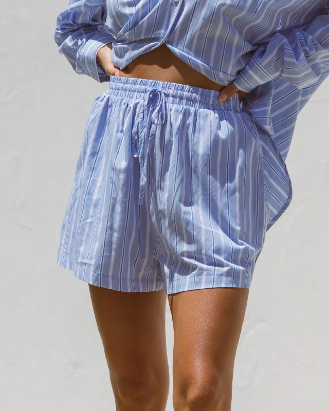 colorful geometric shorts -Sage Shorts | Blue Stripe