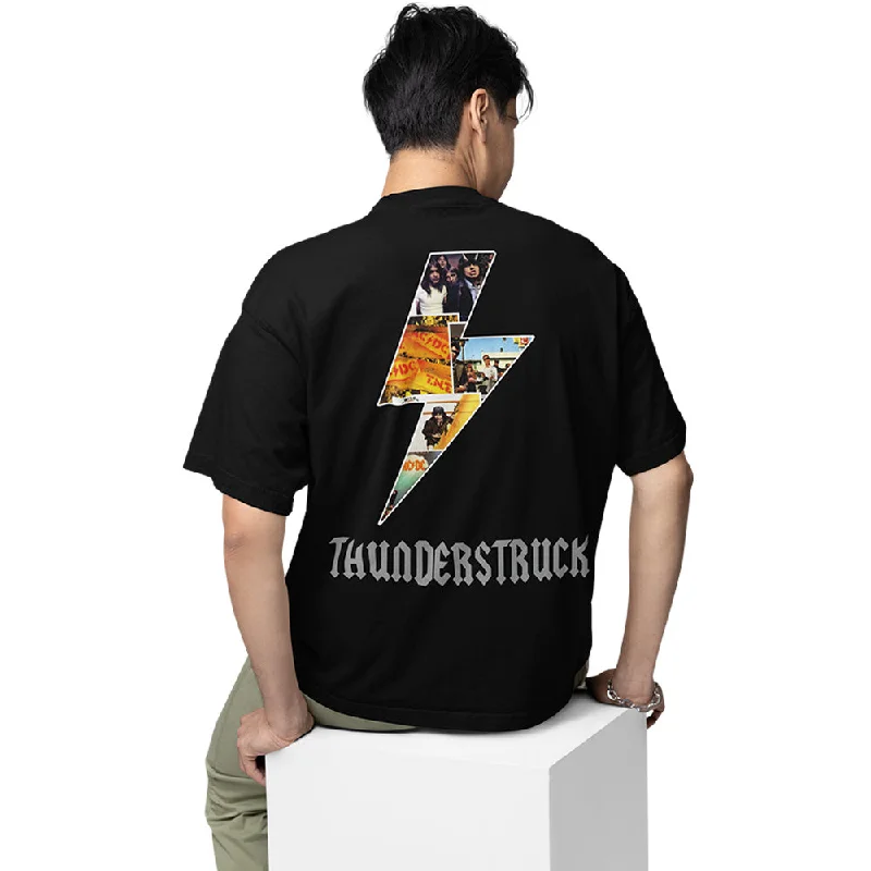 mock trendy t-shirts -AC/DC Oversized T shirt - Thunderstruck