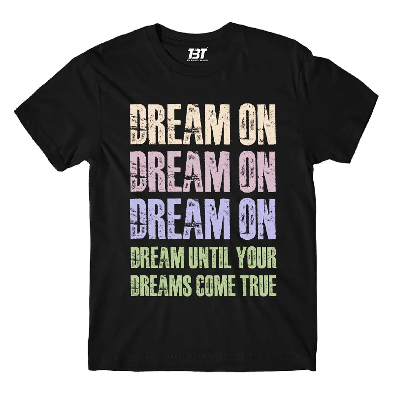 fitted clean t-shirts -Aerosmith T shirt - Dream On Typography