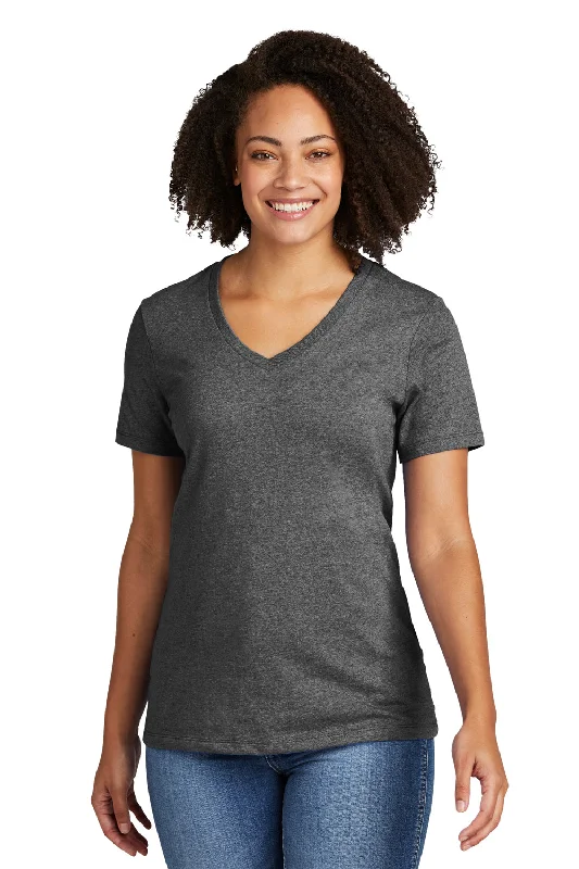 swift dry t-shirts -Allmade Womens Recycled Short Sleeve V-Neck T-Shirt - Heather Charcoal Grey