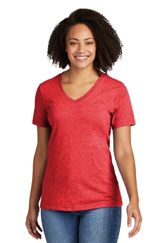 light packing t-shirts -Allmade Womens Recycled Short Sleeve V-Neck T-Shirt - Heather Red