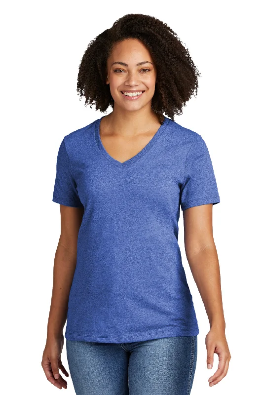 chill everyday t-shirts -Allmade Womens Recycled Short Sleeve V-Neck T-Shirt - Heather Royal Blue