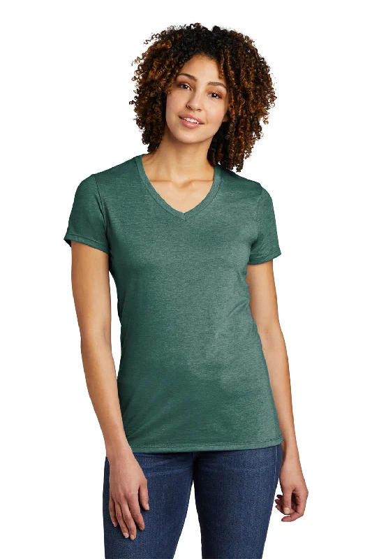 long comfy t-shirts -Allmade Womens Short Sleeve V-Neck T-Shirt - Deep Sea Green