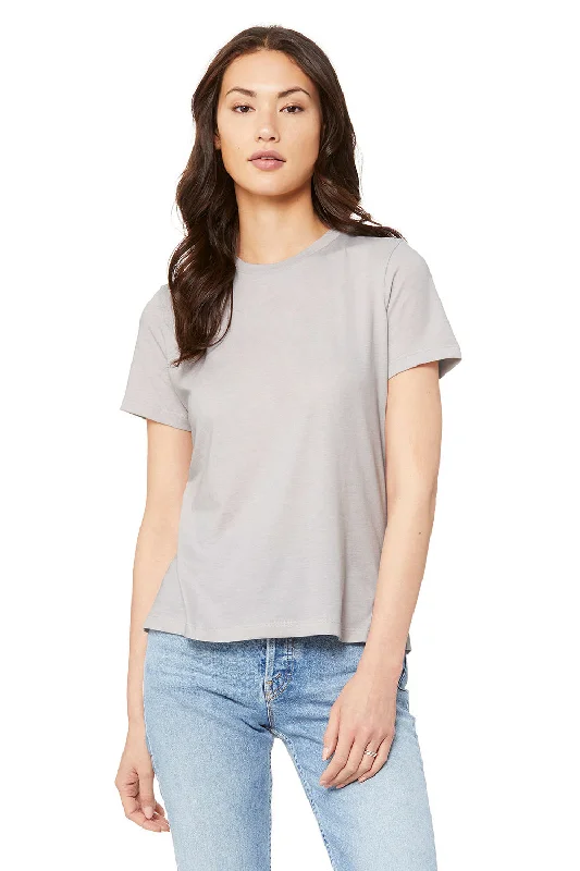 trim flared t-shirts -Bella + Canvas Womens CVC Short Sleeve Crewneck T-Shirt - Heather Cool Grey