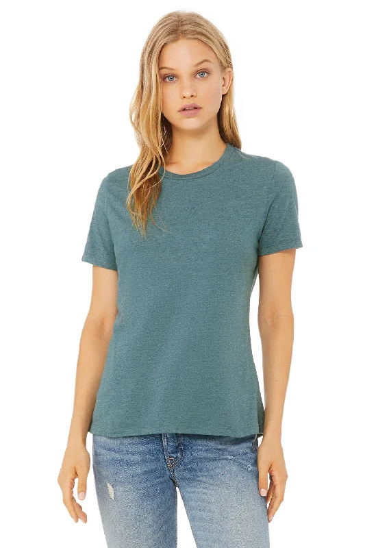 luxe green t-shirts -Bella + Canvas Womens CVC Short Sleeve Crewneck T-Shirt - Heather Deep Teal