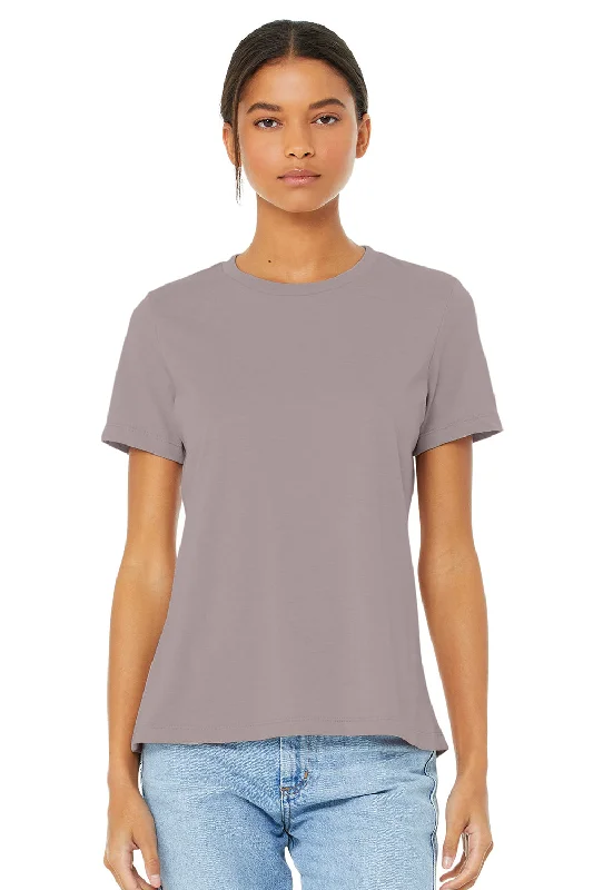 printed playful t-shirts -Bella + Canvas Womens CVC Short Sleeve Crewneck T-Shirt - Heather Pink Gravel