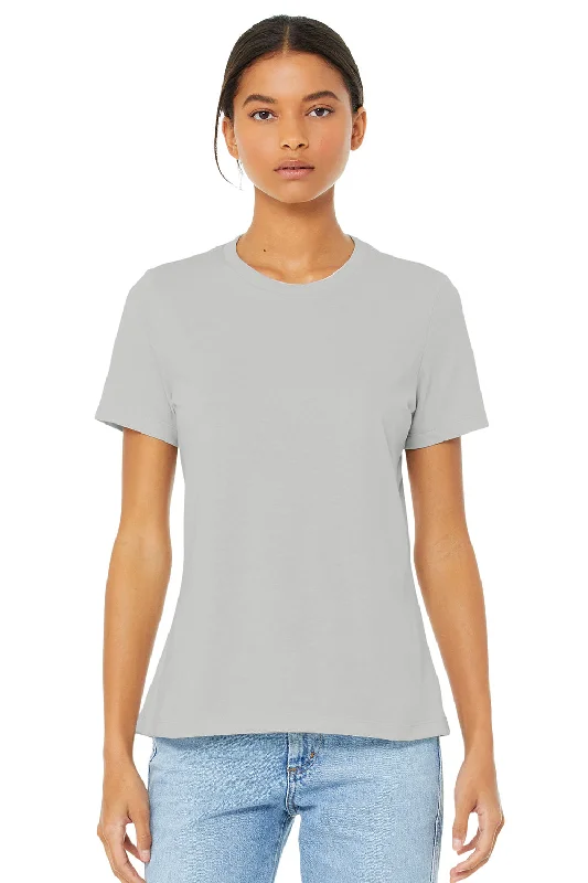 hem flowy t-shirts -Bella + Canvas Womens CVC Short Sleeve Crewneck T-Shirt - Heather Silver Grey