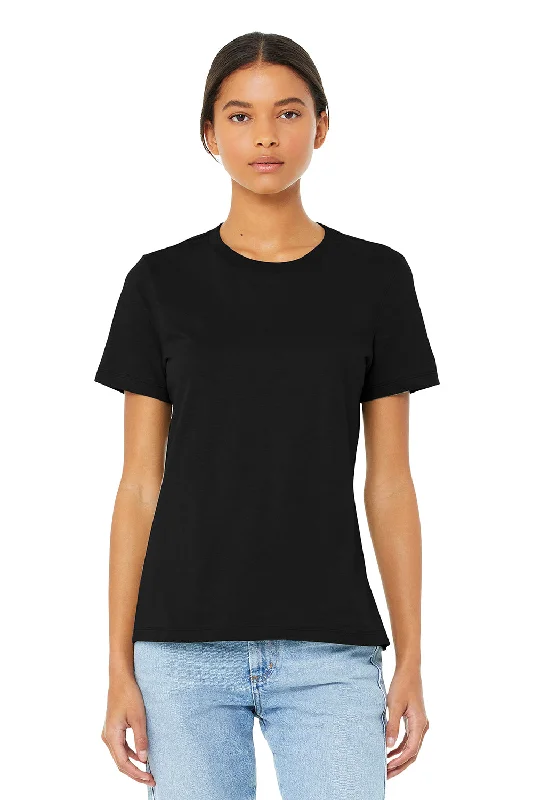 lined warm t-shirts -Bella + Canvas Womens CVC Short Sleeve Crewneck T-Shirt - Solid Black