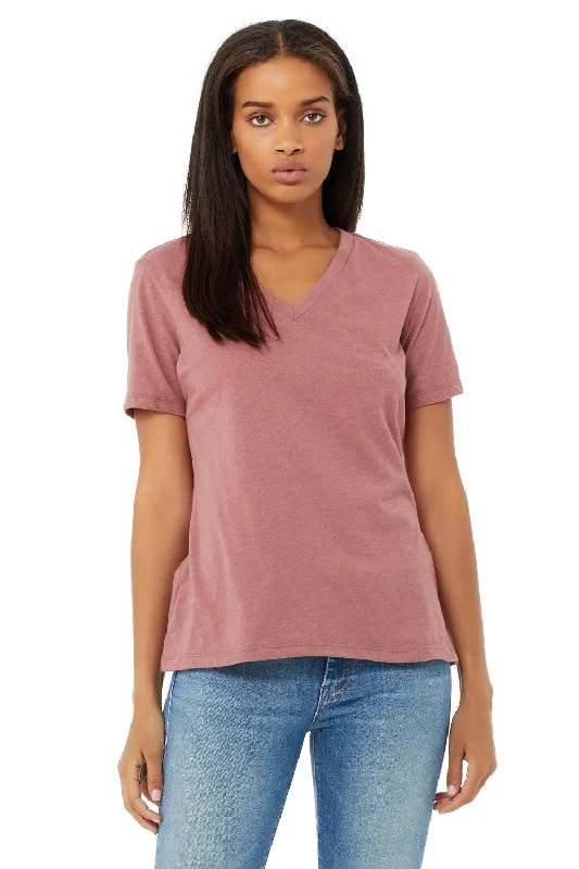 cool breeze t-shirts -Bella + Canvas Womens CVC Short Sleeve V-Neck T-Shirt - Heather Mauve