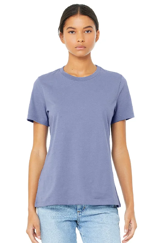 soft eco t-shirts -Bella + Canvas Womens Relaxed Jersey Short Sleeve Crewneck T-Shirt - Lavender Blue