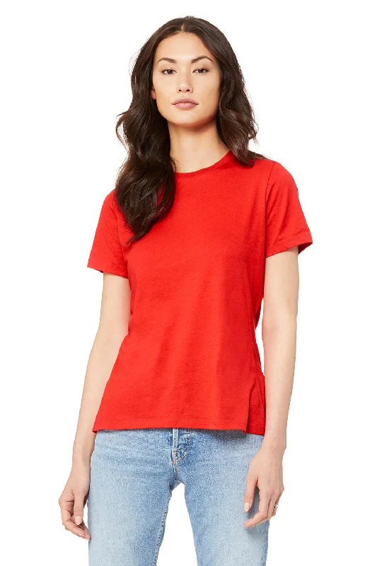 base warm t-shirts -Bella + Canvas Womens Relaxed Jersey Short Sleeve Crewneck T-Shirt - Poppy Red