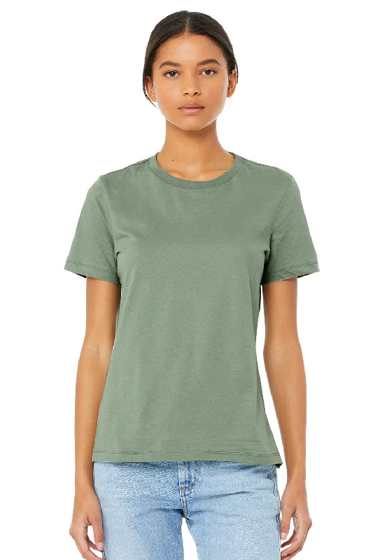 flowy edge t-shirts -Bella + Canvas Womens Relaxed Jersey Short Sleeve Crewneck T-Shirt - Sage Green