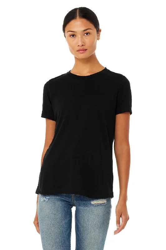 simple neutral t-shirts -Bella + Canvas Womens Short Sleeve Crewneck T-Shirt - Solid Black