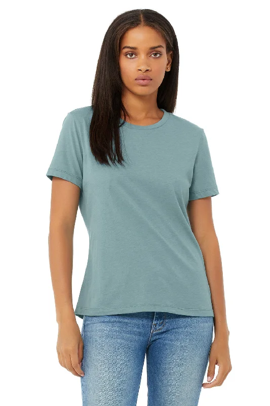 utility chest pocket t-shirts -Bella + Canvas Womens CVC Short Sleeve Crewneck T-Shirt - Heather Blue Lagoon