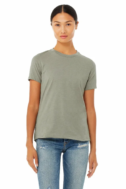 classic round neck t-shirts -Bella + Canvas Womens CVC Short Sleeve Crewneck T-Shirt - Heather Stone