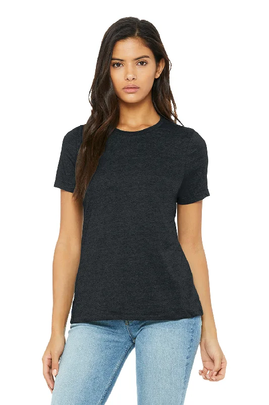 clean basic t-shirts -Bella + Canvas Womens CVC Short Sleeve Crewneck T-Shirt - Heather Dark Grey