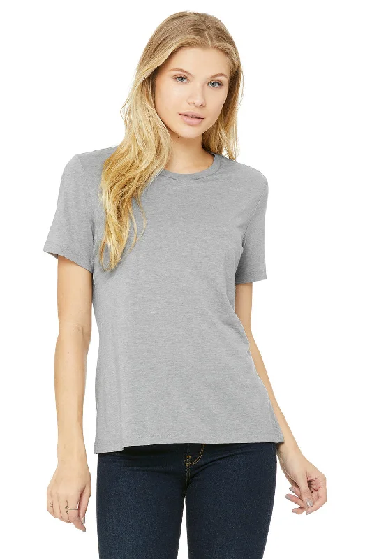 oversized relaxed t-shirts -Bella + Canvas Womens Short Sleeve Crewneck T-Shirt - Athletic Grey