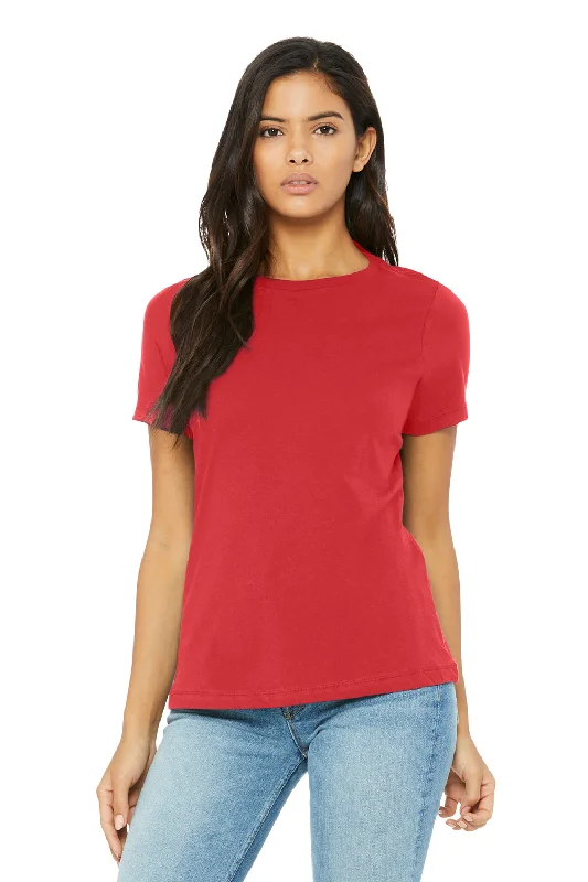 polished plain t-shirts -Bella + Canvas Womens Short Sleeve Crewneck T-Shirt - Red