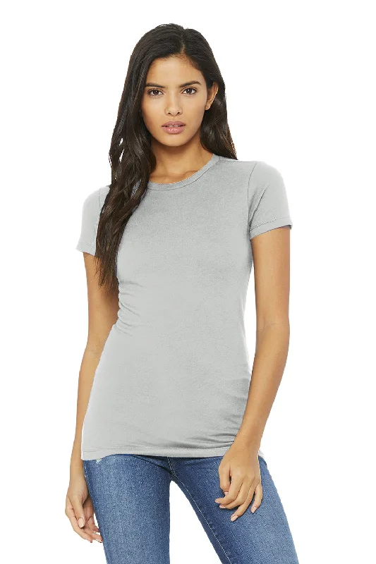 cool polo t-shirts -Bella + Canvas Womens The Favorite Short Sleeve Crewneck T-Shirt - Silver Grey