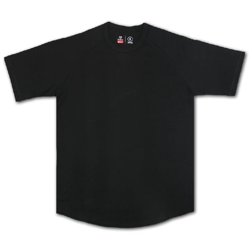 short cropped t-shirts -Brixton Basics Baseball T-Shirt Black