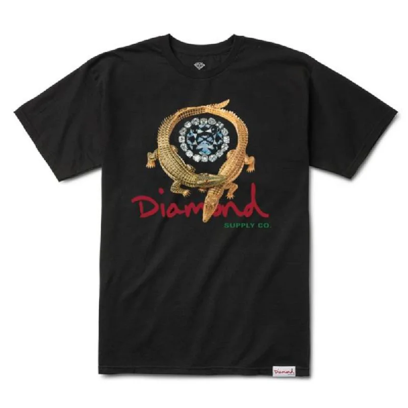 pocket handy t-shirts -Diamond Supply Co Alligator S/S T-shirt Black