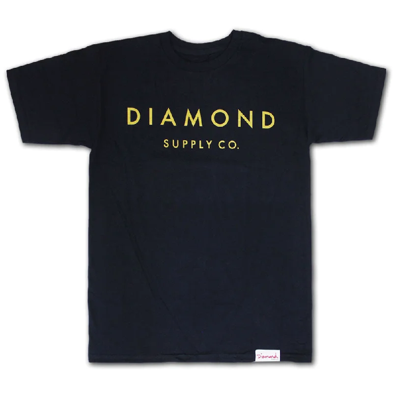 breathable active t-shirts -Diamond Supply Co Stone Cut T-shirt Navy