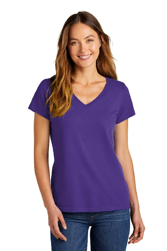 vivid athletic t-shirts -District Womens The Concert Short Sleeve V-Neck T-Shirt - Purple