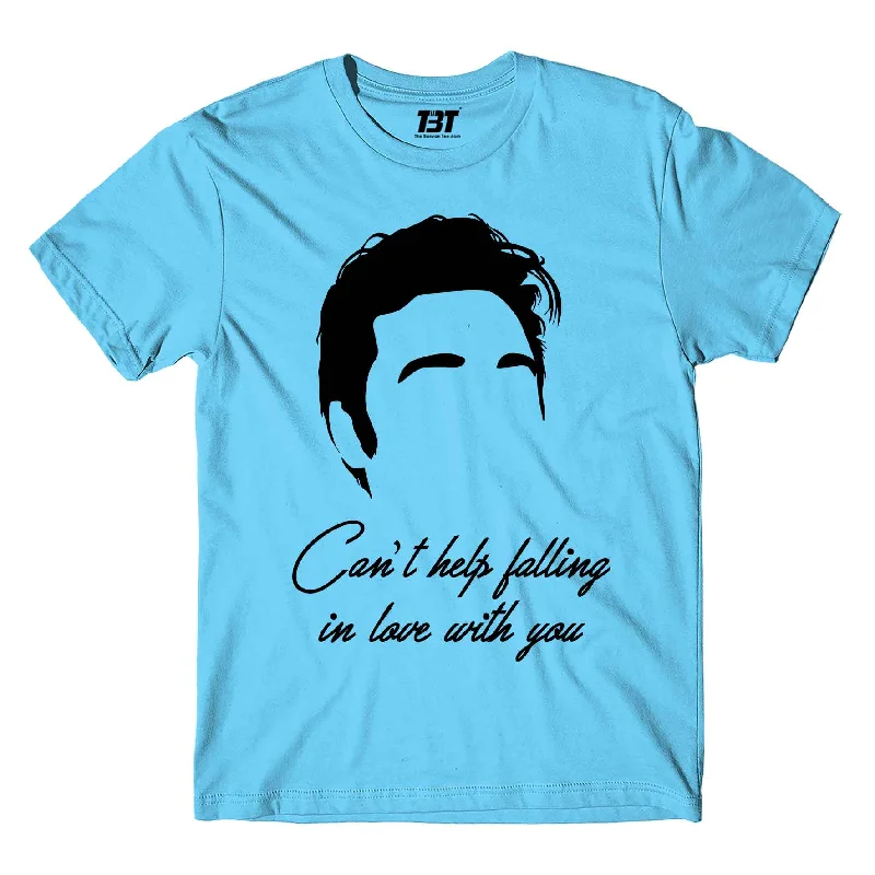 polished plain t-shirts -Elvis Presley T shirt - Can't Help Falling In Love With You