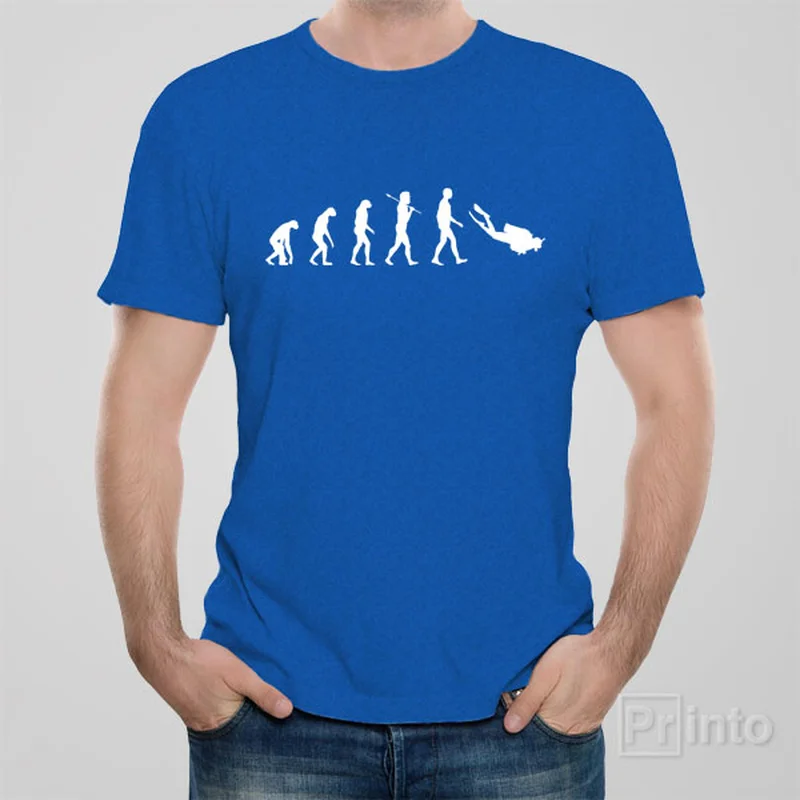 fitted clean t-shirts -Evolution of Diver T-shirt