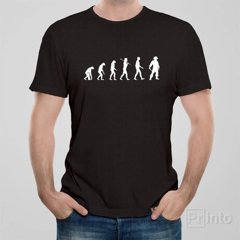 simple neutral t-shirts -Evolution of Pirate T-shirt