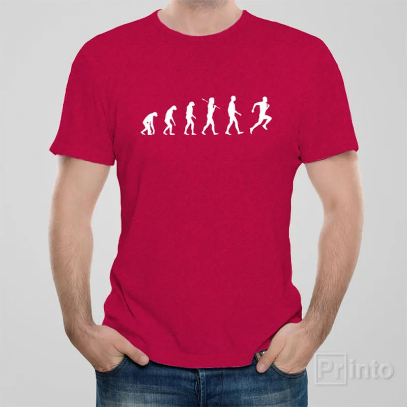 soft textured t-shirts -Evolution of Runner T-shirt