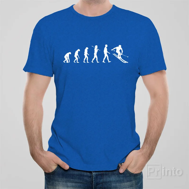 cropped trendy t-shirts -Evolution of Skiing T-shirt