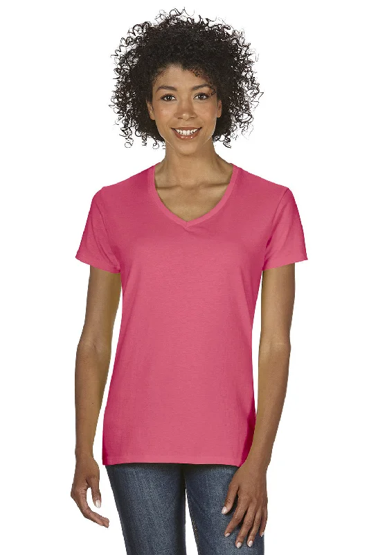 snug thermal t-shirts -Gildan Womens Short Sleeve V-Neck T-Shirt - Coral Silk Pink