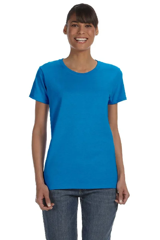 iconic retro t-shirts -Gildan Womens Short Sleeve Crewneck T-Shirt - Sapphire Blue