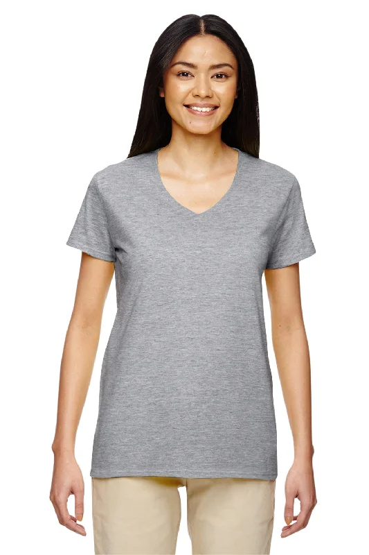 natural bamboo t-shirts -Gildan Womens Short Sleeve V-Neck T-Shirt - Sport Grey