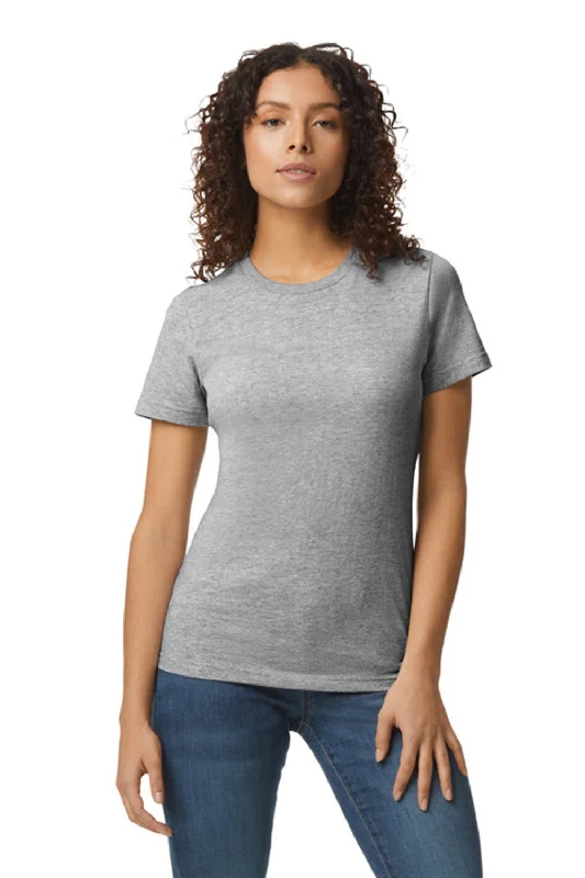 plain basic t-shirts -Gildan Womens Softstyle Short Sleeve Crewneck T-Shirt - Sport Grey