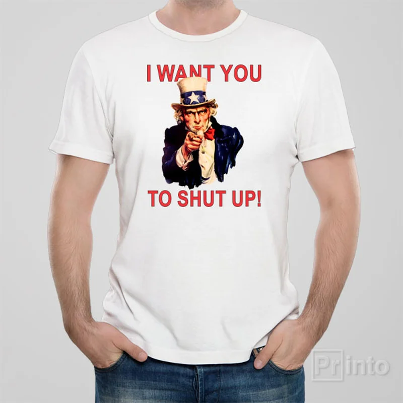 fun ringer t-shirts -I want you to shut up