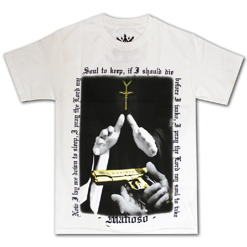 fun checkered t-shirts -Mafioso Baptism T-Shirt White