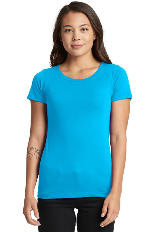 slim sharp t-shirts -Next Level Womens Ideal Jersey Short Sleeve Crewneck T-Shirt - Turquoise Blue