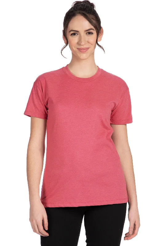 simple neutral t-shirts -Next Level Womens Relaxed CVC Short Sleeve Crewneck T-Shirt - Heather Mauve