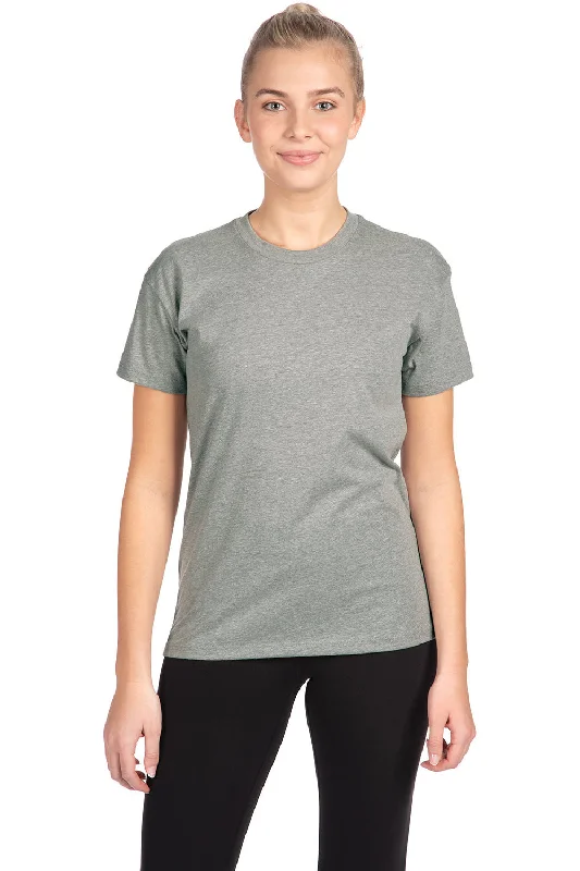 silky cotton t-shirts -Next Level Womens Relaxed Short Sleeve Crewneck T-Shirt - Heather Grey