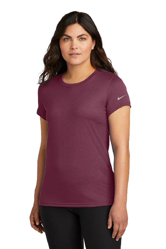 natural bamboo t-shirts -Nike Womens rLegend Dri-Fit Moisture Wicking Short Sleeve Crewneck T-Shirt - Deep Maroon