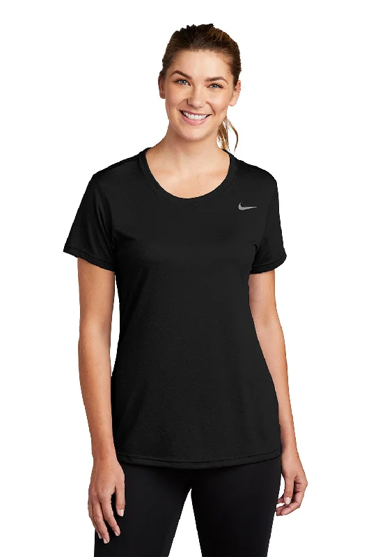 handy pocket t-shirts -Nike Womens Team rLegend Dri-Fit Moisture Wicking Short Sleeve Crewneck T-Shirt - Black