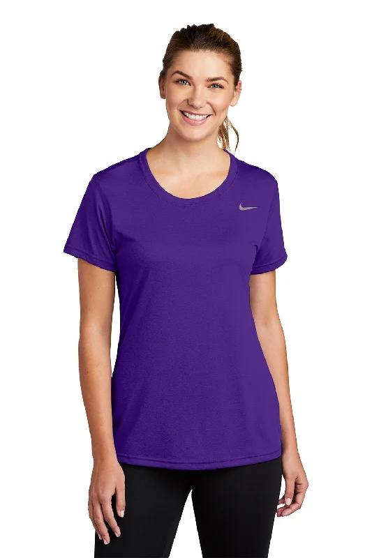 fresh summer t-shirts -Nike Womens Team rLegend Dri-Fit Moisture Wicking Short Sleeve Crewneck T-Shirt - Court Purple