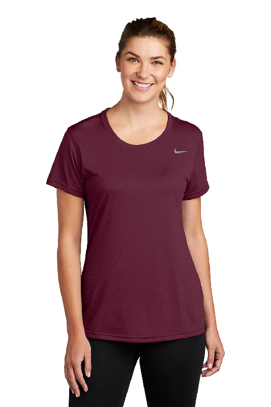 chill everyday t-shirts -Nike Womens Team rLegend Dri-Fit Moisture Wicking Short Sleeve Crewneck T-Shirt - Deep Maroon