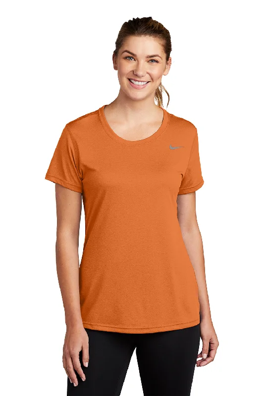 smooth jersey t-shirts -Nike Womens Team rLegend Dri-Fit Moisture Wicking Short Sleeve Crewneck T-Shirt - Desert Orange